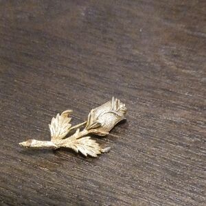 Source Unknown Gold Floral Brooch